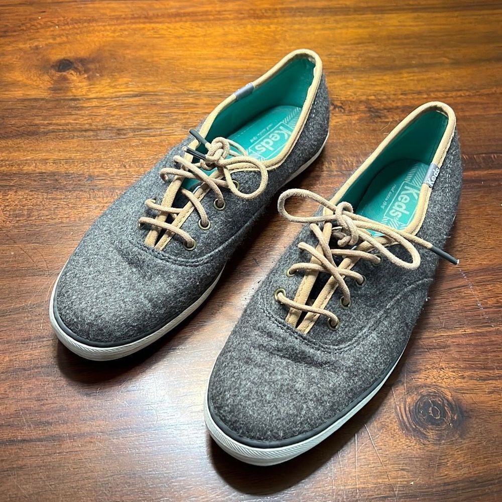 Keds Grey Wool Lace Up Sneakers Women’s US 8.5